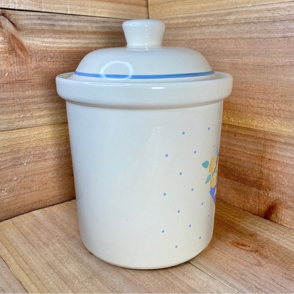 Vintage Cookie Jar 1986 HMK Auntie Em Collection Floral Flowers Basket - Picture 4 of 10